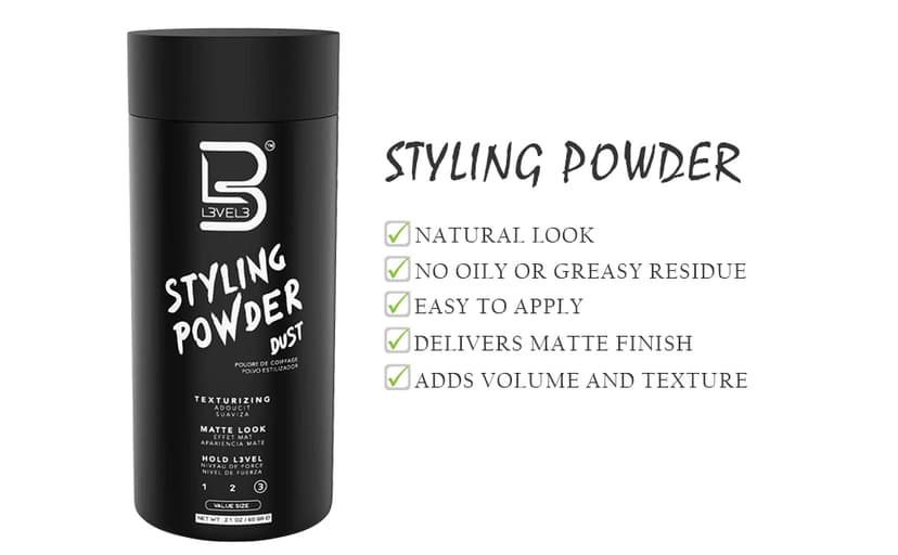 L3 Level 3 Styling Powder - Natural Look Mens Powder - Easy to Apply with No Oil or Greasy Residue