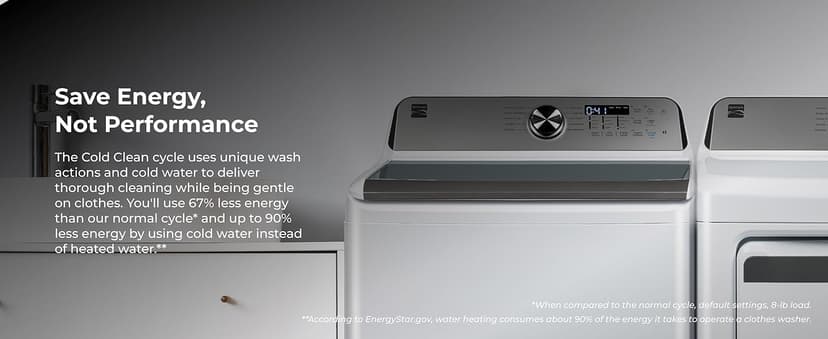 Kenmore 4.5 cu. ft. Top Load Washer with Triple Action Impeller for Tough Dirt & Stains - Reduce Laundry Time with Accela Wash & Express Wash - LED - White