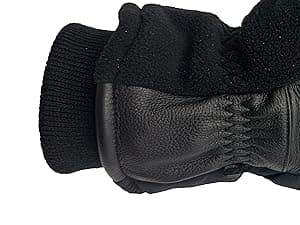 SKYDEER Warm Ski Mittens with Soft Premium Deerskin Leather and 150G 3M Thinsulate Insulation (SD8753M, Unisex)