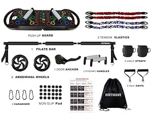 HOTWAVE Push Up Board Fitness, Portable Foldable 20 in 1 Push Up Bar at Home Gym, Pushup Handles for Floor. Professional Strength Training Equipment For Man and Women,Patent Pending