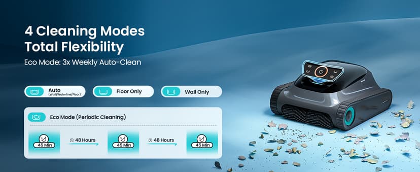 (2025 Upgrade) Aiper Scuba S1 Robotic Pool Cleaner, Wall & Waterline Cleaning, Double Filtration, Extended 180-Min Battery Life, Smart Navigation, App Support, OTA Upgrade