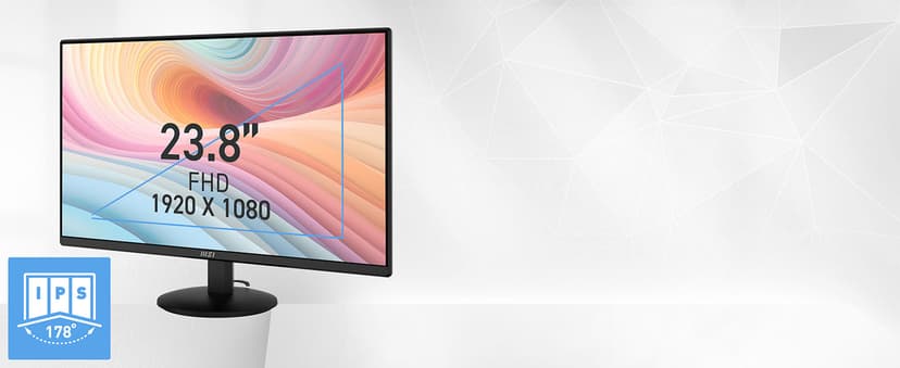 msi PRO MP242LE 24-inch IPS 1920 x 1080 (FHD) Computer Office Monitor, 100Hz, Adaptive Sync, HDMI, DisplayPort, Tilt, 4-Side Slim Bezel 1ms, Black