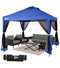 CROWN SHADES 10x10 Pop Up Canopy - Beach Tent with One Push Setup - Easy Outdoor Sun Shade for Events, Parties, Camping - Gazebo with STO-N-Go Cover Bag, Silver Coated Top, Green