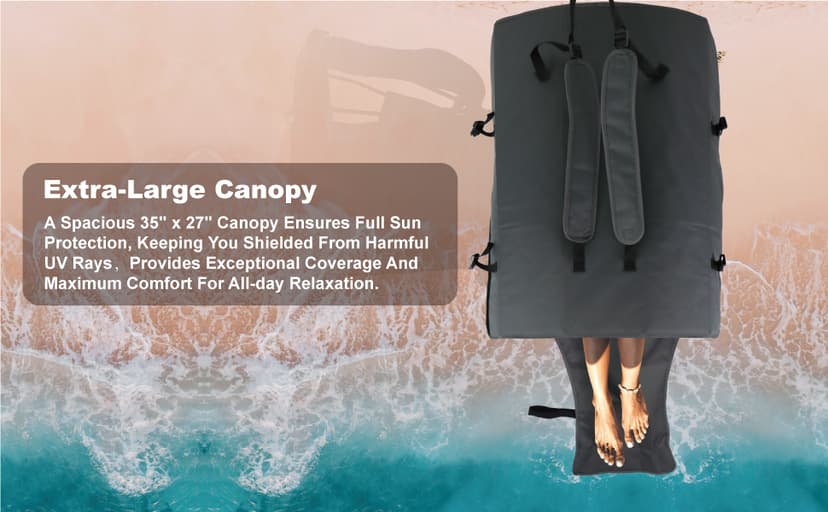 Folding Camping Chairs Canopy Outdoor: Sports Portable Beach Chair with Canopy-Lawn Beach Chairs with Umbrella for Adults-Camping Chair with Shade for Fishing Camp Heavy Duty (Casual, Grey)