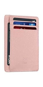 GH GOLD HORSE Slim RFID Blocking Card Holder Minimalist Leather Front Pocket Wallet for Women