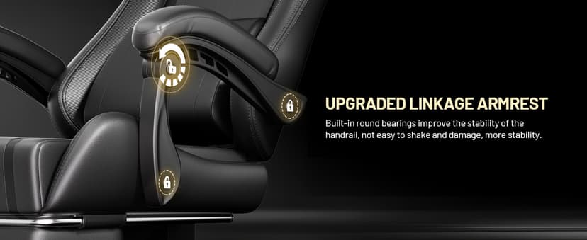 HLDIRECT Gaming Chair, Ergonomic Video Game Seat with 360° Swivel & Lumbar Massage, Computer Chair PU Leather Cushion for Adults Home/Office Use (Black & White)
