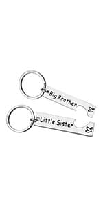 Sister Brother Keychain Set Brother and Sister Gifts for Little Brother Big Sister Keychain Set for Little Brother Gifts from Big Sister Christmas Birthday Gifts Family Gifts for Sister Brother