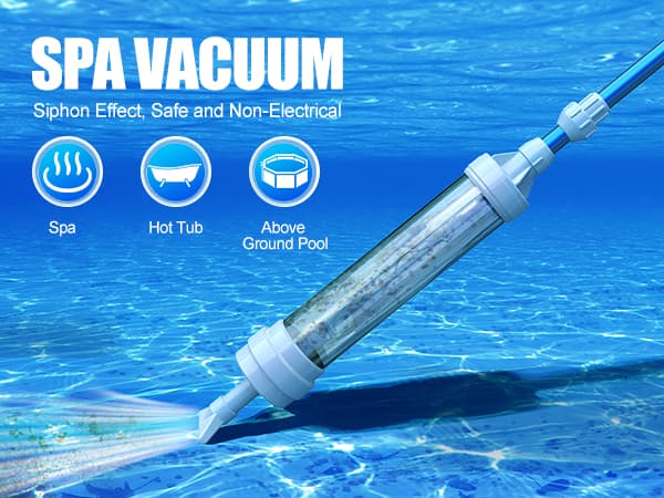 Spa Vacuum Compatible with 6250 Paradise Power - Self-Contained, No Pumping, Batteries - Picks up Rocks, Pennies, Beach Sand in Hot Tub, Above Ground Pool