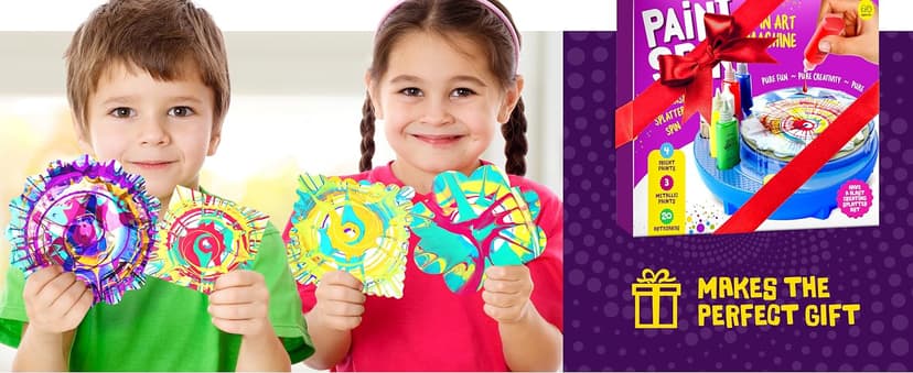 Dan&Darci Paint Spin Art Machine Kit for Kids - Arts & Crafts for Boys & Girls Ages - Art Craft Set Gifts for 6-9 Year Old Boy, Girl - Painting Spinner Toys - Birthday Gift Ideas for Ages 6-12 Years