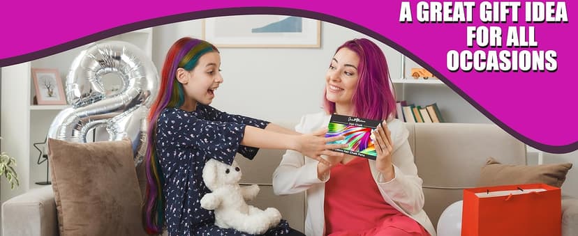 Jim&Gloria Dustless Hair Chalk Gifts for Girls Makeup Kit, Gift for Teen Girl Trendy Stuff, Kids, Teenage Tweens Teenager Temporary and Washable Color Dye Markers Age 7 8 9 10 11 12 13 14 Year Old Toy