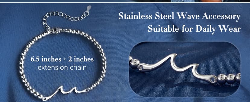 Tarsus Gift for Friends, The Waves of Life We've Through Together, Woman Friendship Gifts Idea, Wave Bracelet for Best Friend Bestie Soul Sister Birthday Gifts For Her