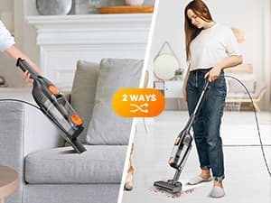 Vazone R6X Corded Stick Vacuum Cleaners for Home, 30Kpa Powerful Suction Stick Vacuum with 16Ft Cord, 2 in 1 Lightweight Handheld Vacuum Cleaner for Hardwood Floor Pet Hair