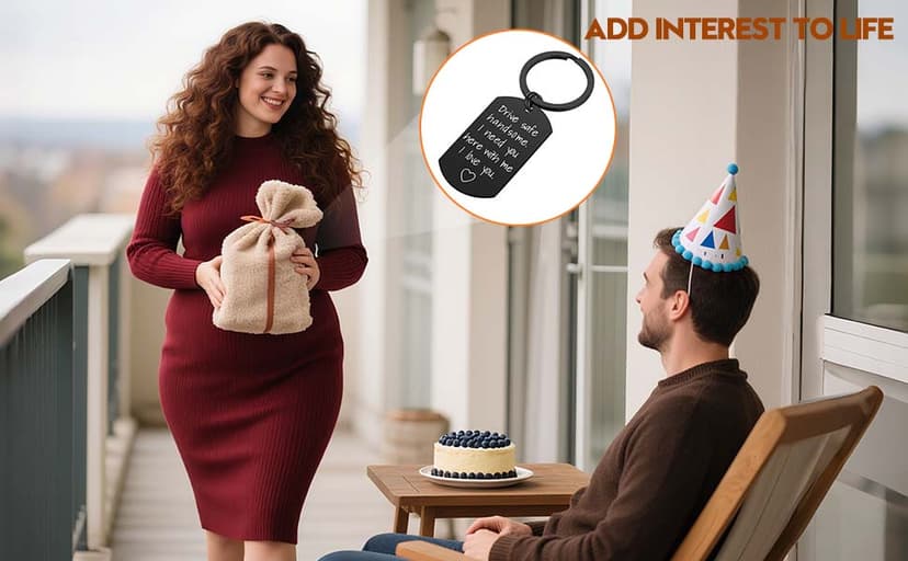 iWenSheng Drive Safe Keychain for Boyfriend - Drive Safe Handsome I Need You Here With Me Keyring Birthday Valentine’s Day Gifts for Him Boyfriend Husband Gifts