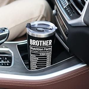 Breezy Valley Brother Gifts, Gifts for Brother from Sister Brother - Best Gifts for Older Little Brother Adult, Funny Brother Birthday Gifts Ideas for Brothers, Presents for Brother Tumbler Coffee Cup