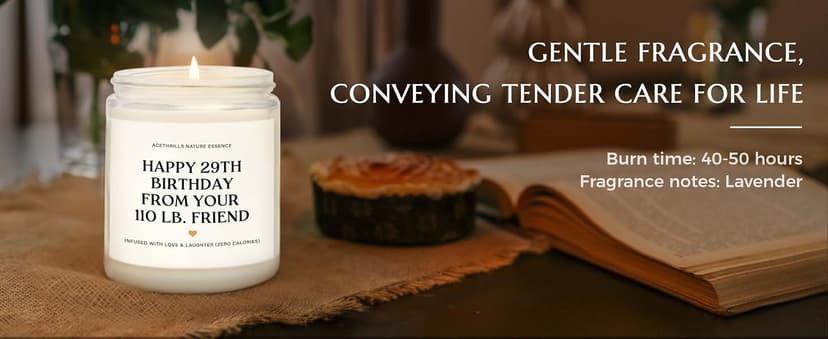 Friendship Gifts for Women, Bestie, BFF, Unique, 30th 40th 50th 65th 70th 75th 80th Birthday Gift for Women Best Friend Birthday Gifts for Women Friendship - Lavender Scented Candle B0FR252WYL