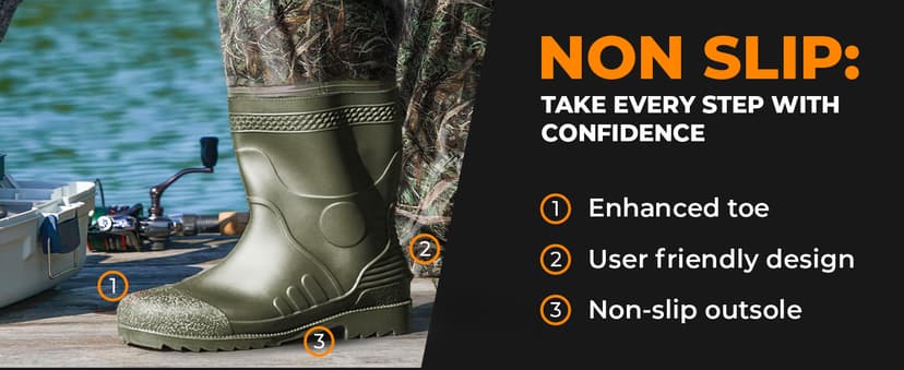 Foxelli Chest Waders – Waterproof 2-ply Nylon/PVC Camo Hunting Fishing Waders for Men and Women with Boots