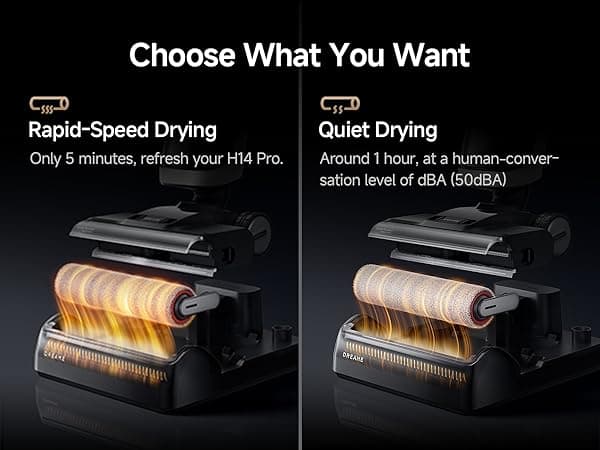 DREAME H14 Pro Wet Dry Vacuum Cleaner, 180° Lie-Flat Vacuum Mop, 140°F Washing and Fast Hot Air Drying, Powerful 18kPa Suction Floor Cleaner Machine, Easy GlideWheel Movement, Smart App Control