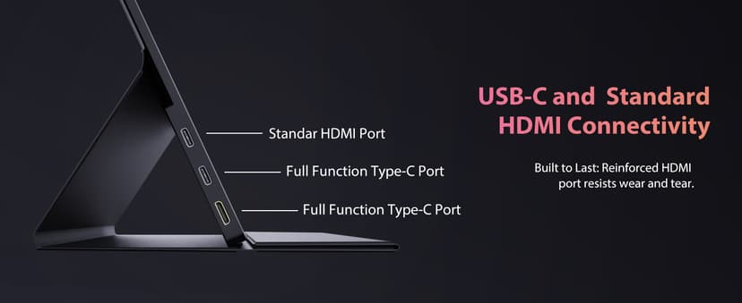 InnoView Portable Monitor, 15.6 Inch FHD 1080P HDMI USB C Second External Monitor for Laptop, Desktop, MacBook, Phones, Tablet, PS5/4, Xbox, Switch, Built-in Speaker with Protective Case