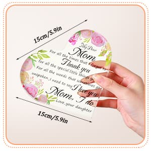 Jetec Mothers Day Gifts Acrylic Mom Birthday Sign Plaque Presents from Daughter Son Grateful Birthday Christmas Valentines Gifts, 5.91 x 5.91 x 0.55 Inches(to My Mother)