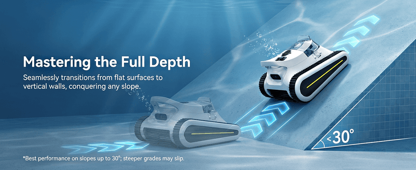 Cordless Robotic Pool Cleaner - Automatic Pool Vacuum Robot for Inground&Above Ground Pools, Wall&Waterline Climbing, Smart Navigation, 180mins Runtime, APP Control, Dual Filtration, Powerful Suction