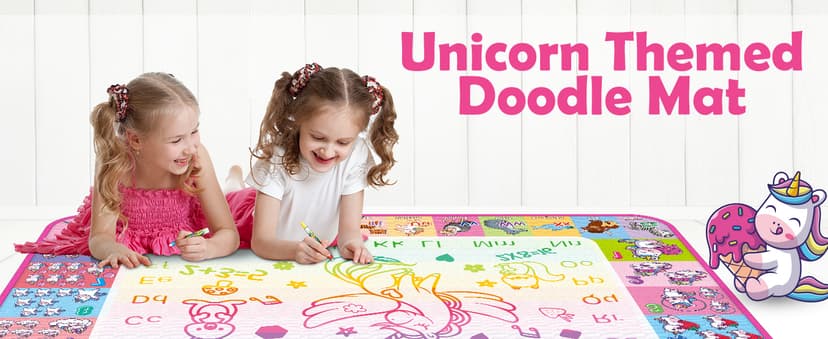 Reusale Princess Color Mat, Mess-Free Coloring, Educational Doodle Toy, Kids Birthday Gifts for Age 3 4 5 6 7 8 Year Old Water Doodle Mat, Kids Drawing Toys for 3 4 5 Year Old Boys Girls Gifts B08B8TQJ3Q