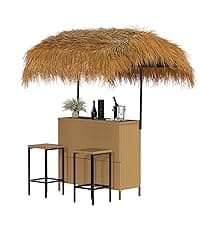 7-Piece Outdoor Dining Set for 6, Patio Dining Set with Hand-Woven Wicker Chairs & Cushions, 60" x 33" x 30" Wider Aluminum Woodgrain Table for Deck, Garden, Backyard