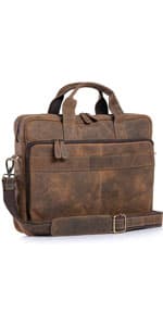 KomalC Premium Buffalo Leather Toiletry Bag for Men & Women – Leather Dopp Kit With Water resistant Lining, Premium Toiletry Travel Pouch, Unisex Wash Bag for Toiletries, Gifts for Men and Women