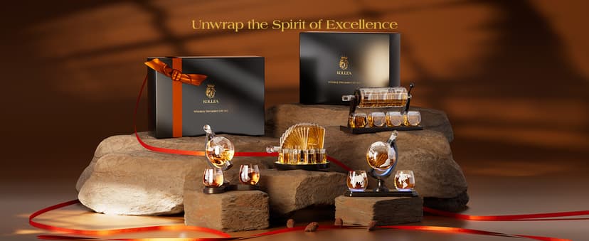 Kollea Slot Whiskey Decanter Set for Men, 50.7 Oz Casino Style Whiskey Decanter with 4 Dice Glasses, Birthday Gifts for Men Dad, Him, Boyfriend, Guy, Liquor Dispenser for Anniversary, Bar Christmas