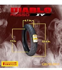 Pirelli Diablo Rosso III Motorcycle Tire Set: 120/70 ZR 17 M/C Front & 190/50 ZR 17 M/C TL Rear- High Performance, Durable for Sport/Street Bikes (2 Pack)