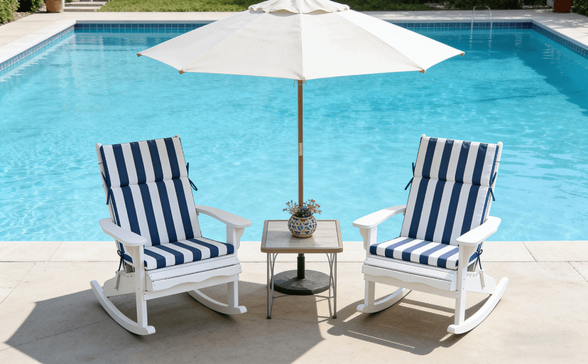 Enipate 2 Pack Outdoor High Back Chair Cushion, Weather Resistant Adirondack Rocking Chair Cushions, Patio Chair Seat Cushions
