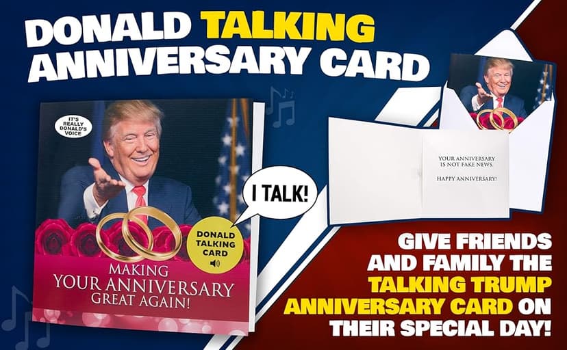 OUR FRIENDLY FOREST Talking Trump Anniversary Card - Authentic Voice Recording - Personal Anniversary Message from Presidential Collection - Includes Envelope