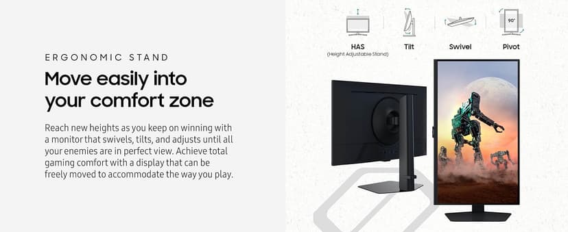 SAMSUNG 32-Inch Odyssey G50D Series QHD Fast IPS G-Sync Compatible Gaming Monitor, 1ms, VESA DisplayHDR 400, 180Hz, AMD FreeSync, Adjustable Stand, Eye Saver Mode, LS32DG502ENXZA, 2024