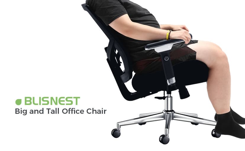 Big and Tall Office Chair 700lbs with Ergonomic W Wide Thick Seat Cushion, Oversized Mesh Desk Chair with Adjustable Lumbar Support, Computer Chair with Upgraded 4D Armrests