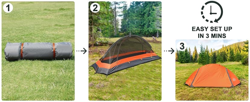 camppal 1 Person Tent for Camping Hiking Mountain Hunting Backpacking Tents 4 Season Resistance to Windproof Rainproof and Waterproof