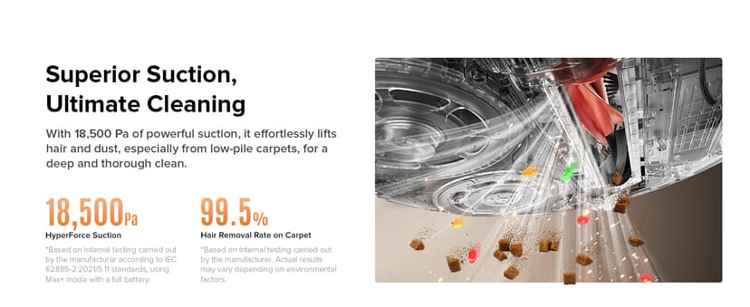 Roborock Qrevo Edge S5A Robot Vacuum and Mop, 18,500Pa, Zero-Tangling, DuoDivide Main Brush, FlexiArm Side Brush, Hot Water Mop Washing & Self-Cleaning, Warm Air Drying, Self-Emptying, White