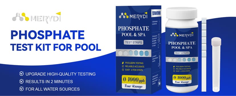 Phosphate Test Kit for Pool,50 Strips Phosphate Test Strip