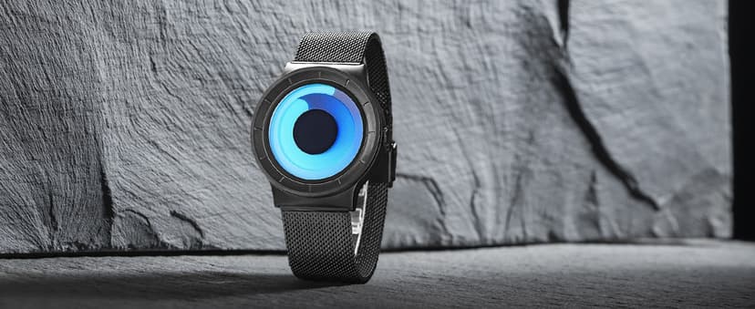 MASTOP Watches for Men Fashion Creative Liquid Movement Original Design Starry Sky Vortex Watch Men Steel Mesh Men's Watch Clock Round Unique Wristwatch Minimalist Gradient Color