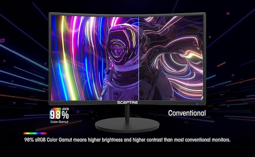 New! Sceptre Curved 27-inch Gaming Monitor 100Hz 1080p R1500 98% sRGB HDMI x2 VGA Build-in Speakers, VESA Wall Mount Machine Black 2026 (C275W-1920RN Series)