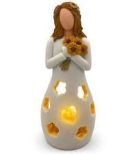 Infinity Love Candle Holder Statue with Flickering LED Candle for Couples, Wife, Husband, Him or Her, Bridal Shower, Engagement, Parents, Registry
