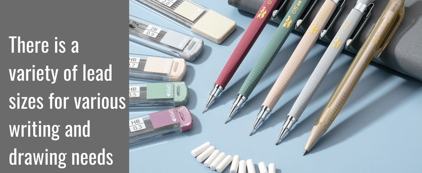 Mr. Pen- Art Mechanical Pencil Set, 5 Vintage Mechanical Pencils (0.3, 0.5, 0.7, 0.9, 2.0mm), 5 HB Lead Refills & 10 Eraser Refills, Precision Drawing Pencils for Sketching, Writing & Artwork