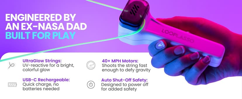 Loop Lasso NANO - Viral Glow in the Dark String Toy - 100+ Tricks, Beginner-to-Pro - Stocking Stuffers for Teen Boys, Christmas Gift for Boys 8-13+, Cool Gadgets for Kids & Adults