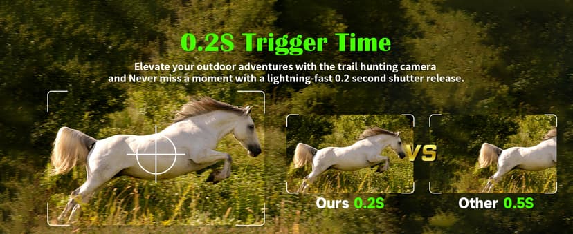 Trail Camera 4K, WiFi Game Camera, 120°Wide Angle, Night Vision Cameras, 32GB TF Card, IP66 Waterproof, Deer Scouting or Home Security, 0.2s Trigger Motion Activated for Wildlife