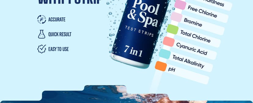 162 Pcs 7-Way Hot Tub, Spa & Pool Test Strips - Accurate Readings in 15 Seconds