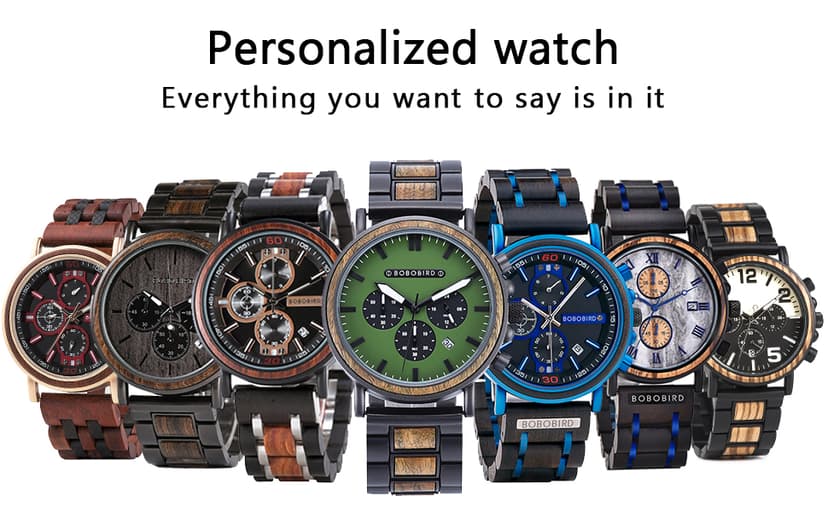 2win Engraved Wooden Watch for Boyfriend My Man Fiancé Husband Customized Personalized Wood Watches for Men Birthday Anniversary Personalized Watch