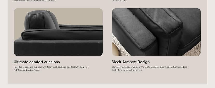 Valencia Artisan Full Leather Loveseat Sofa 66”| Pure Full Italian Nappa Leather Couch, Solid Wood Accent, Ultimate Comfort, Black