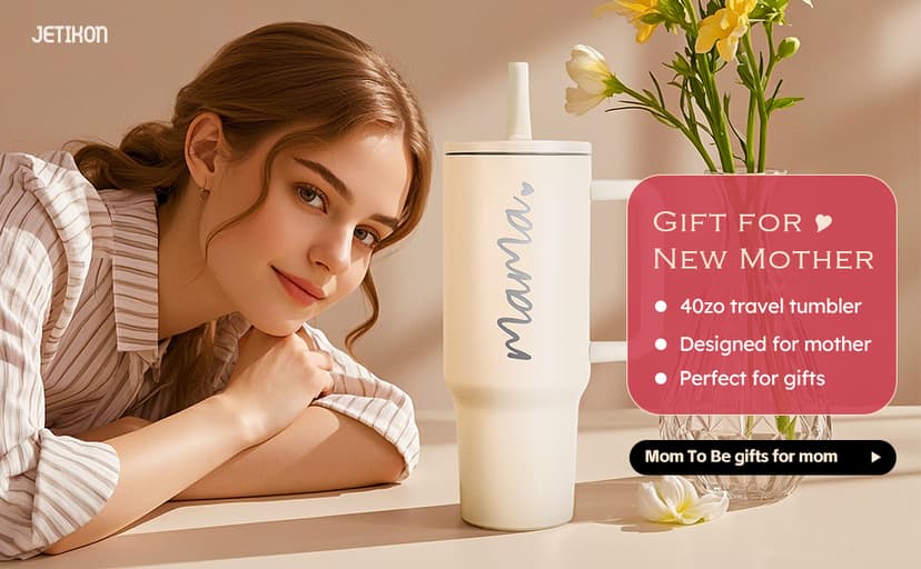 Mama Tumbler 40 oz Cup with Lids Straws First Mothers Day Gifts for New Mom Gifts for Pregnant Mother, Mama, Mom To Be B0F1DK279Y