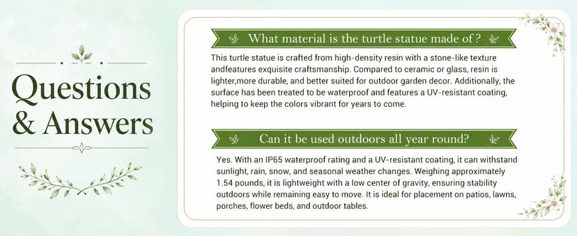 Nacome Solar Garden Outdoor Statues Turtle with Succulent and 7 LED Lights - Lawn Decor Tortoise Statue for Patio, Balcony, Yard Ornament - Unique Housewarming Gifts