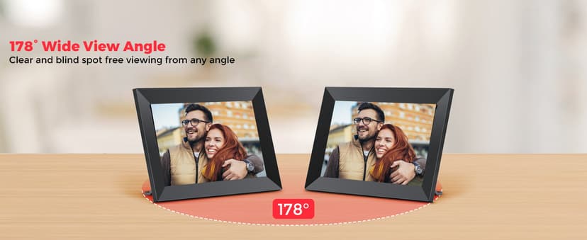 Frameo 10.1 Inch WiFi Digital Picture Frame with 1280 * 800P IPS Touch Screen HD Disply,Video Clips and Slide Show,Auto-Rotate, Wall Mountable,Send Photos Instantly from Anywhere with via Frameo APP