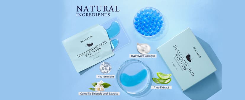 PEAUAMIE Under Eye Patches Gold and Hyaluronic Acid for puffy eyes,Rose Eye Masks for Dark Circles and Puffiness skin care Smooth Wrinkles products 30 Pairs B0BS8Y2FLK