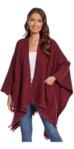 Shawl Wraps for Women, Elegant Knitted Cape Open Front Poncho Scarf Blanket Cardigan Coat for Spring, Autumn, and Winter B0B7B2BH9P